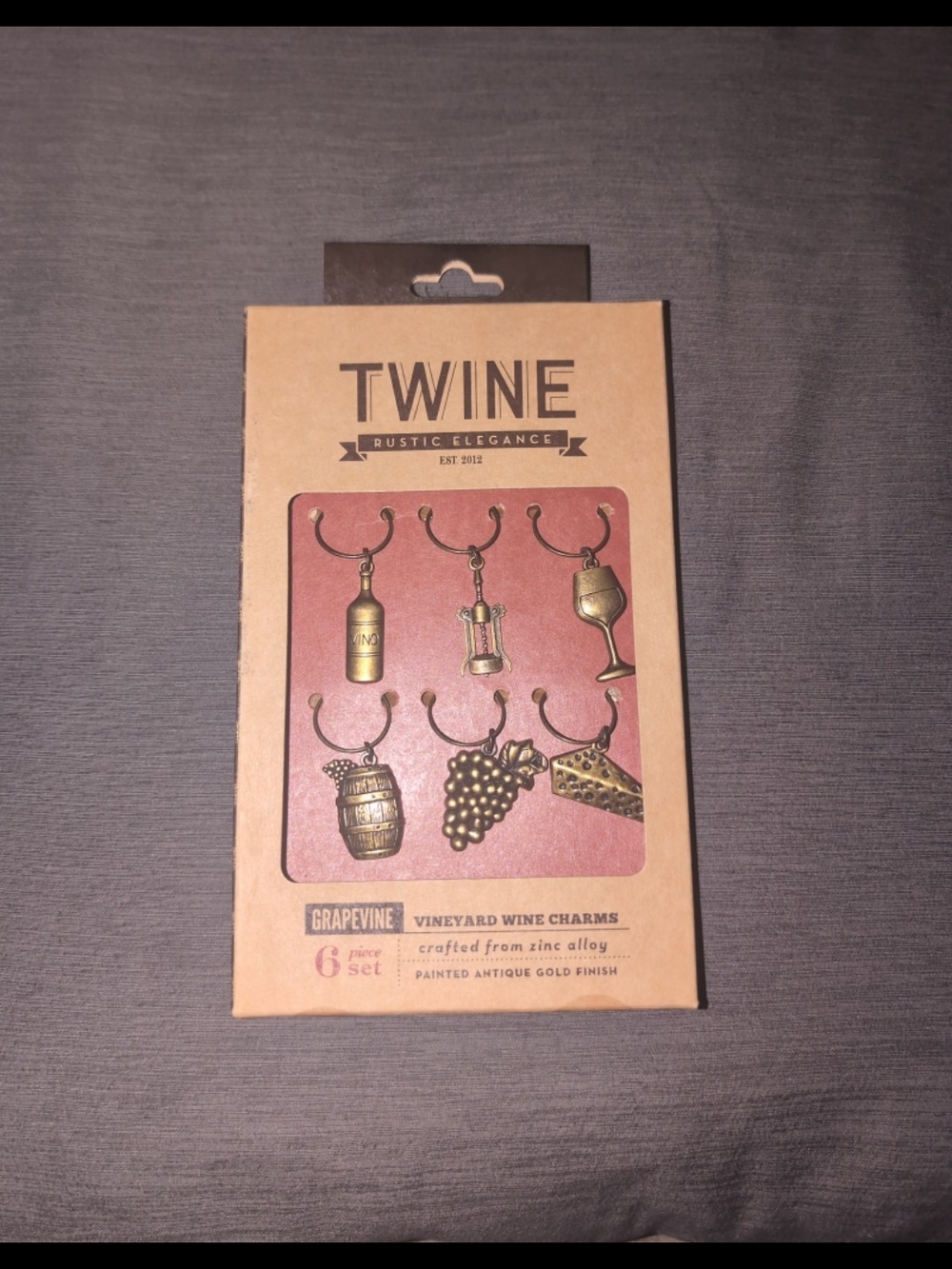 Grapevine Vineyard Wine Charms - Brown Kraft Packaging
